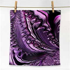 Purple Fractal Flowing Fantasy Face Towel by Pakrebo