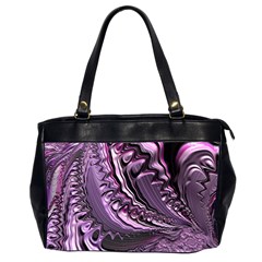 Purple Fractal Flowing Fantasy Oversize Office Handbag (2 Sides) by Pakrebo