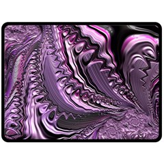 Purple Fractal Flowing Fantasy Fleece Blanket (large)  by Pakrebo