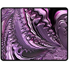 Purple Fractal Flowing Fantasy Fleece Blanket (medium)  by Pakrebo