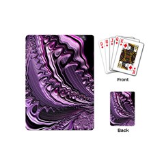 Purple Fractal Flowing Fantasy Playing Cards (mini) by Pakrebo