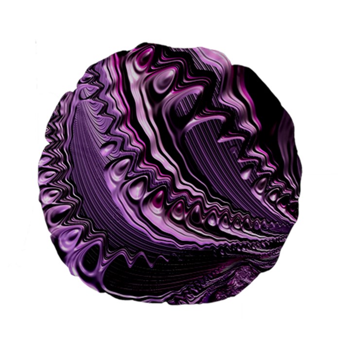 Purple Fractal Flowing Fantasy Standard 15  Premium Round Cushions