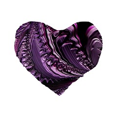 Purple Fractal Flowing Fantasy Standard 16  Premium Heart Shape Cushions by Pakrebo