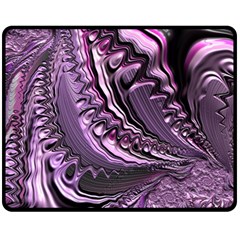 Purple Fractal Flowing Fantasy Double Sided Fleece Blanket (medium)  by Pakrebo