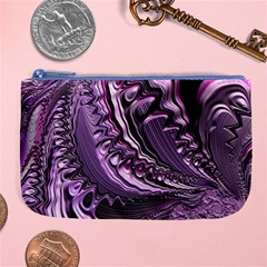 Purple Fractal Flowing Fantasy Large Coin Purse by Pakrebo