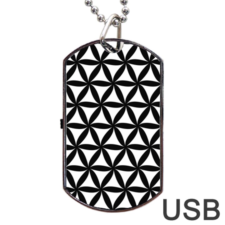 Pattern Floral Repeating Dog Tag USB Flash (One Side)