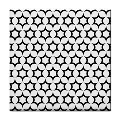 Pattern Star Repeating Black White Tile Coasters by Pakrebo