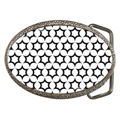 Pattern Star Repeating Black White Belt Buckles by Pakrebo