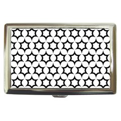 Pattern Star Repeating Black White Cigarette Money Case by Pakrebo