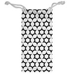 Pattern Star Repeating Black White Jewelry Bag Back