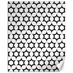 Pattern Star Repeating Black White Canvas 11  X 14  by Pakrebo