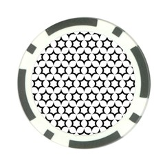 Pattern Star Repeating Black White Poker Chip Card Guard by Pakrebo