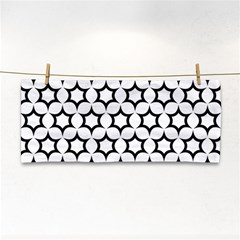 Pattern Star Repeating Black White Hand Towel by Pakrebo