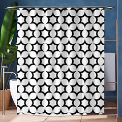 Pattern Star Repeating Black White Shower Curtain 60  X 72  (medium)  by Pakrebo