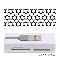 Pattern Star Repeating Black White Memory Card Reader (stick) by Pakrebo