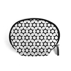 Pattern Star Repeating Black White Accessory Pouch (small) by Pakrebo