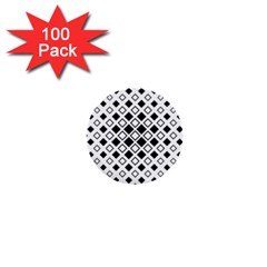 Square Diagonal Pattern Monochrome 1  Mini Buttons (100 Pack)  by Pakrebo