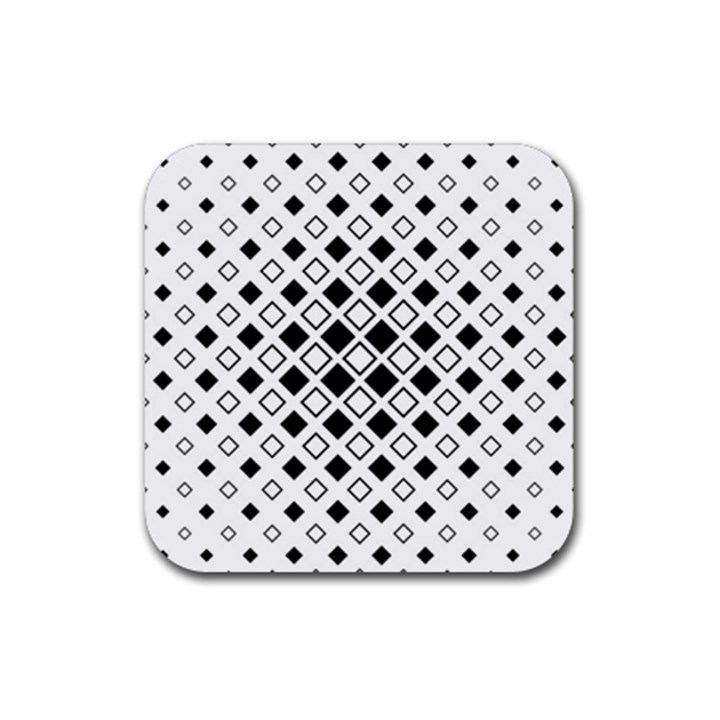 Square Diagonal Pattern Monochrome Rubber Coaster (Square) 