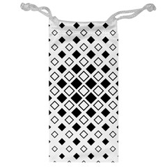 Square Diagonal Pattern Monochrome Jewelry Bag by Pakrebo