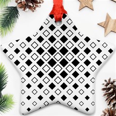 Square Diagonal Pattern Monochrome Star Ornament (two Sides) by Pakrebo