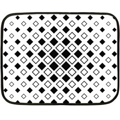 Square Diagonal Pattern Monochrome Double Sided Fleece Blanket (mini)  by Pakrebo