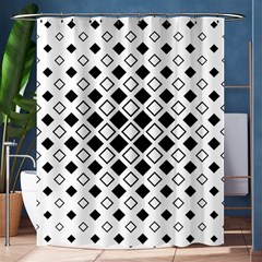 Square Diagonal Pattern Monochrome Shower Curtain 60  X 72  (medium)  by Pakrebo