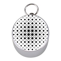 Square Diagonal Pattern Monochrome Mini Silver Compasses by Pakrebo