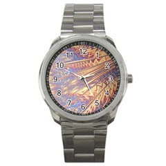 Flourish Artwork Fractal Expanding Sport Metal Watch by Pakrebo