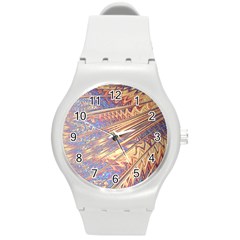 Flourish Artwork Fractal Expanding Round Plastic Sport Watch (m) by Pakrebo