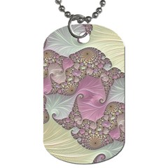 Pastels Cream Abstract Fractal Dog Tag (one Side) by Pakrebo