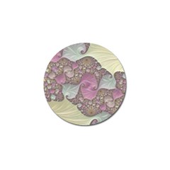 Pastels Cream Abstract Fractal Golf Ball Marker by Pakrebo