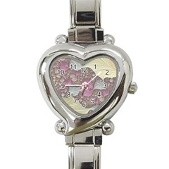 Pastels Cream Abstract Fractal Heart Italian Charm Watch by Pakrebo