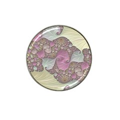 Pastels Cream Abstract Fractal Hat Clip Ball Marker (4 Pack) by Pakrebo