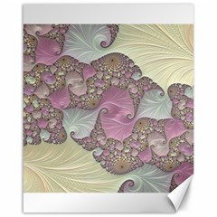 Pastels Cream Abstract Fractal Canvas 16  X 20  by Pakrebo