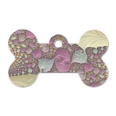 Pastels Cream Abstract Fractal Dog Tag Bone (two Sides) by Pakrebo