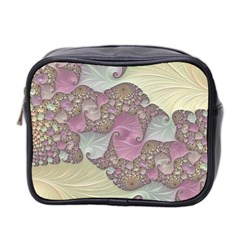 Pastels Cream Abstract Fractal Mini Toiletries Bag (two Sides) by Pakrebo