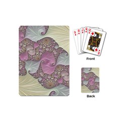 Pastels Cream Abstract Fractal Playing Cards (mini) by Pakrebo