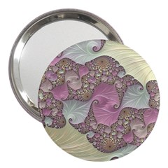 Pastels Cream Abstract Fractal 3  Handbag Mirrors by Pakrebo