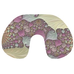 Pastels Cream Abstract Fractal Travel Neck Pillows by Pakrebo