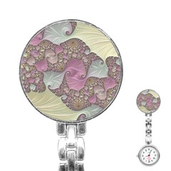 Pastels Cream Abstract Fractal Stainless Steel Nurses Watch by Pakrebo