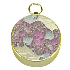 Pastels Cream Abstract Fractal Gold Compasses by Pakrebo