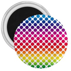 Polka Dots Spectrum Colours Dots 3  Magnets by Pakrebo