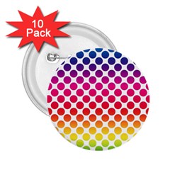 Polka Dots Spectrum Colours Dots 2 25  Buttons (10 Pack)  by Pakrebo