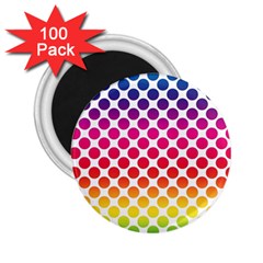 Polka Dots Spectrum Colours Dots 2 25  Magnets (100 Pack)  by Pakrebo