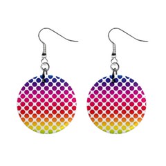 Polka Dots Spectrum Colours Dots Mini Button Earrings by Pakrebo