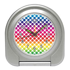 Polka Dots Spectrum Colours Dots Travel Alarm Clock by Pakrebo