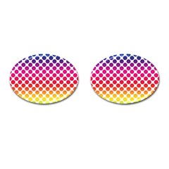 Polka Dots Spectrum Colours Dots Cufflinks (oval) by Pakrebo