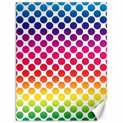 Polka Dots Spectrum Colours Dots Canvas 18  X 24  by Pakrebo