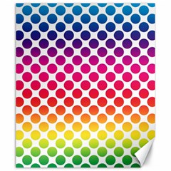 Polka Dots Spectrum Colours Dots Canvas 20  X 24  by Pakrebo