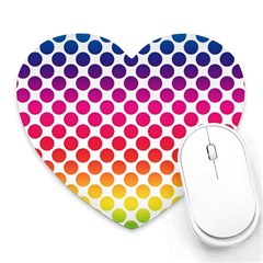 Polka Dots Spectrum Colours Dots Heart Mousepads by Pakrebo